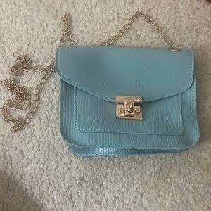 SHEIN Light Blue Mini Bag with Gold Chain